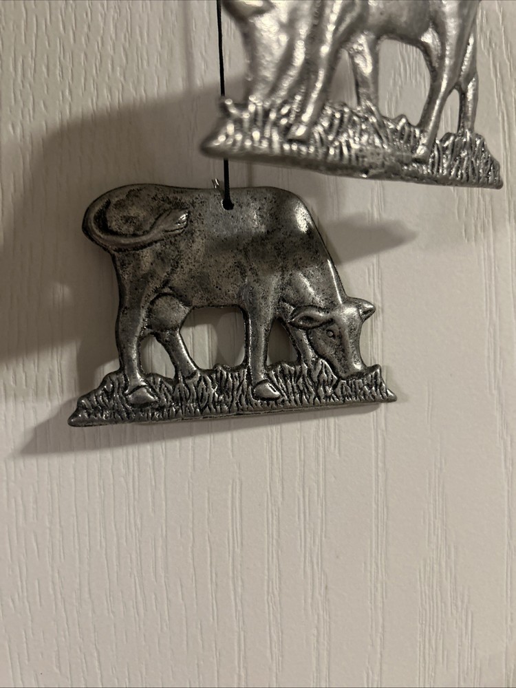 Spoonliques Cows Wind Chime Pewter 5 Cows