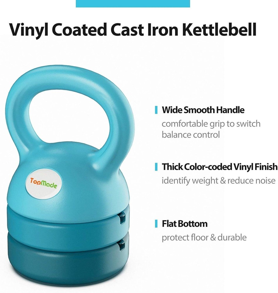 12lb Adjustable Kettlebell Weights Set Cast Iron Exercise Kettle Ball Grip