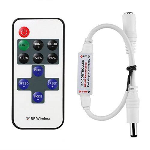 2PCS 11 Key Controller Inline Dimmer With RF Wireless Remote for LED Strip Light