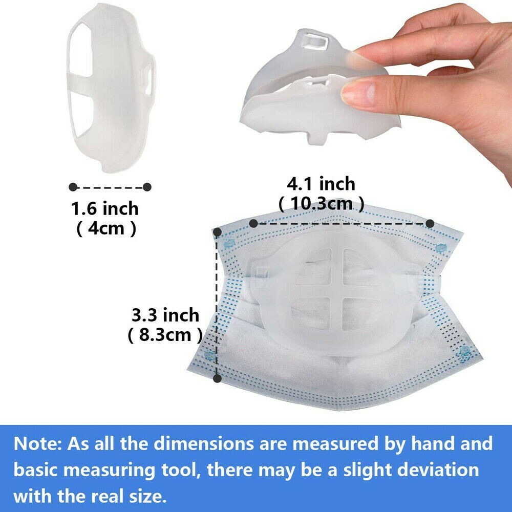 8 PCS 3D Face Mask Bracket & 4 Pcs Double Layer Black Reusable Face Mask