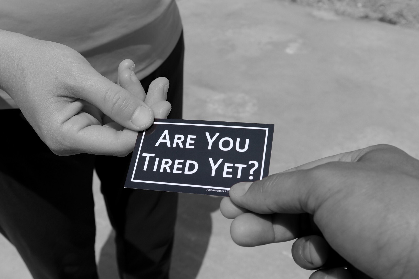 Tired Yet? | Gospel Tracts | Business Card Size | Pack of 50