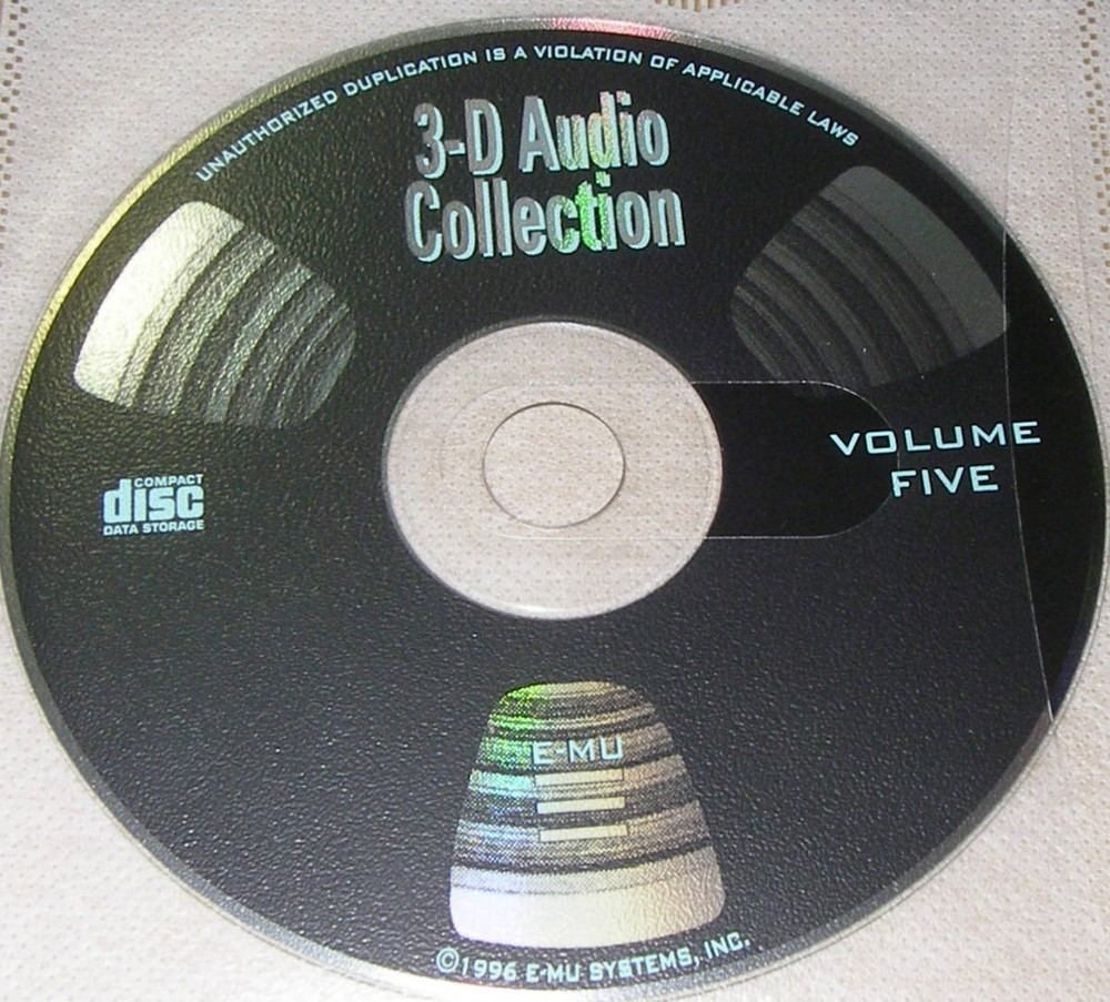 E-MU 3-D AUDIO COLLECTION VOLUME FIVE EMULATOR SOUND LIBRARY