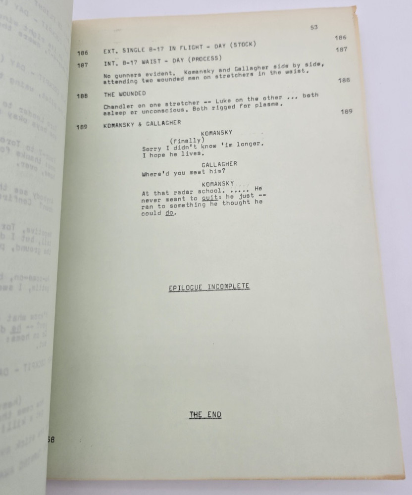 12 O'CLOCK HIGH / William D. Gordon 1966 TV Series Script, "Graveyard"