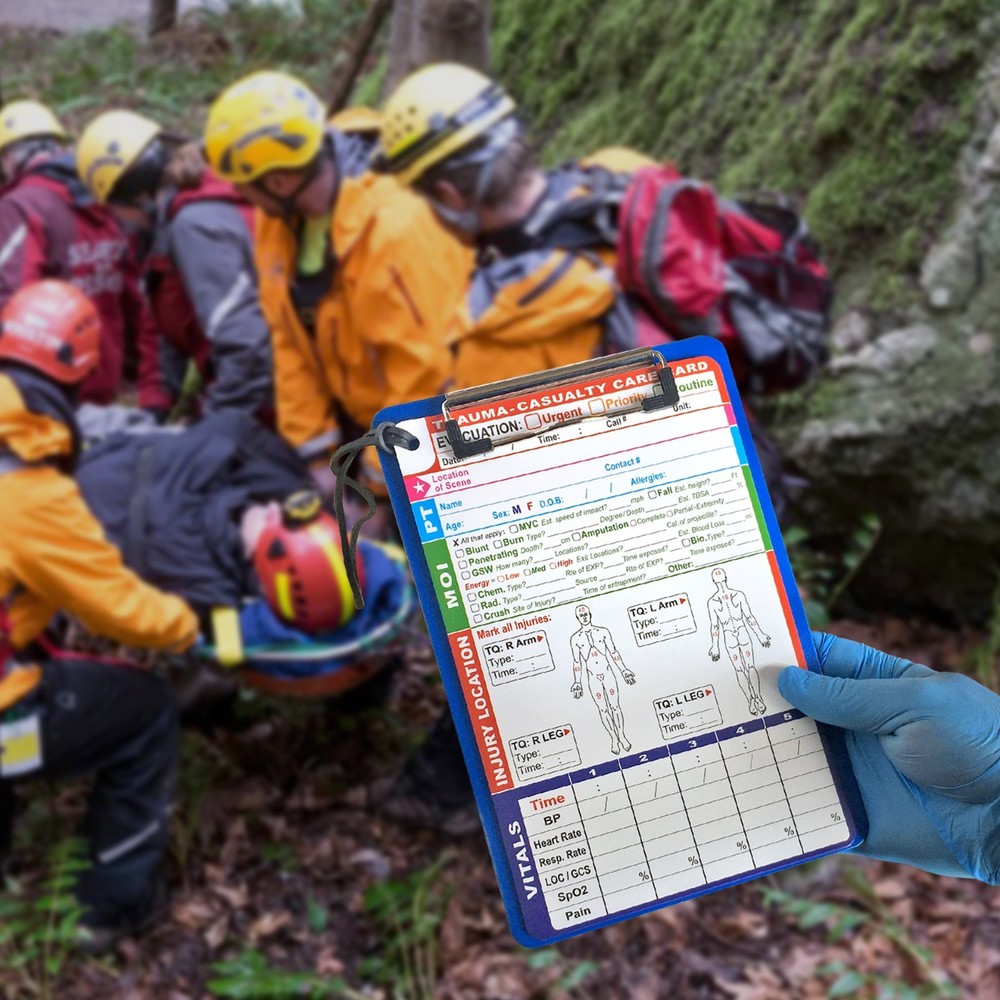 Tactical Combat Casualty Cards (TCCC) 15 pack + a Hyper-Flex Clipboard