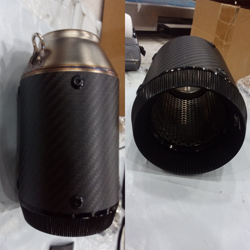 For Kawasaki Ninja ZX6R Carbon Exhaust Muffler Mid Link Pipe Slip On ZX636 09-23