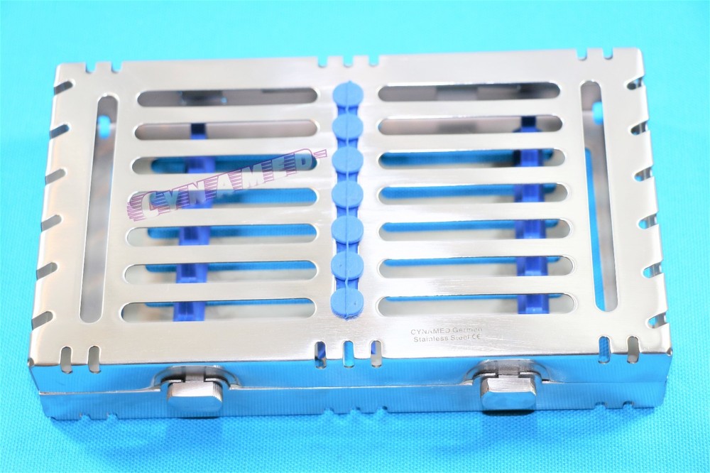 GERMAN GRADE STERILIZATION CASSETTE TRAY RACK BOX FOR 7 INSTRUMENTS AUTOCLAVABLE