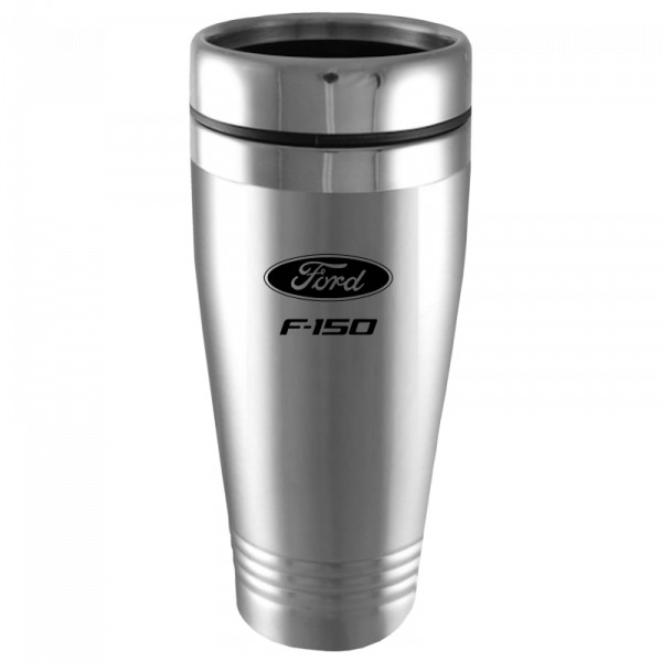 Ford F-150 Logo Silver 16oz Stainless Steel Tumbler Travel Mug Official Licensed