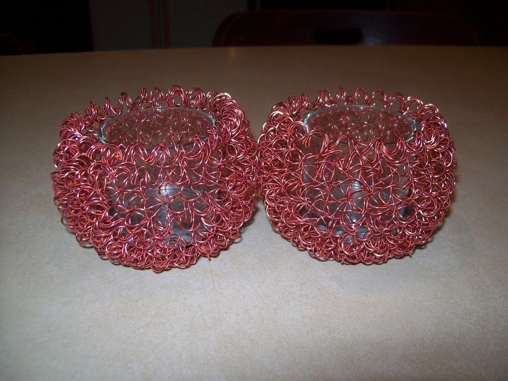 Partylite Squiggles Pair Votive or Tealight Holders