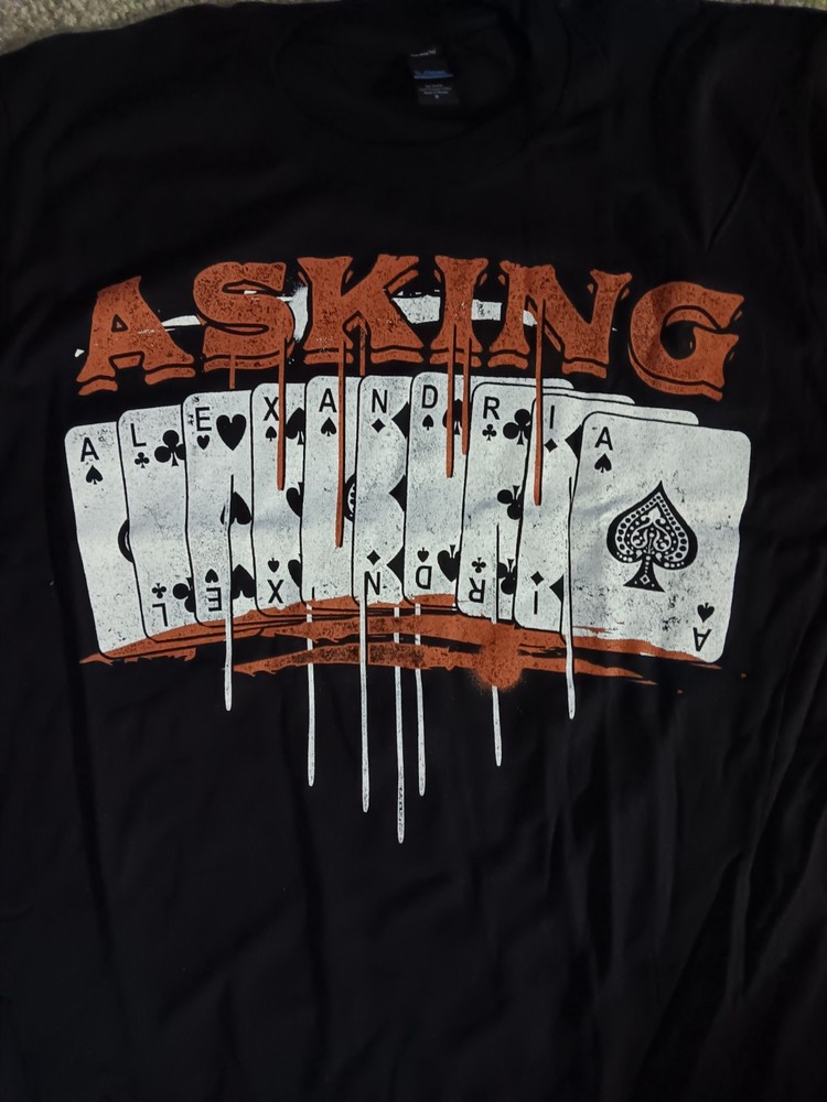 Asking Alexandria Playing Cards Shirt Used M Tultex