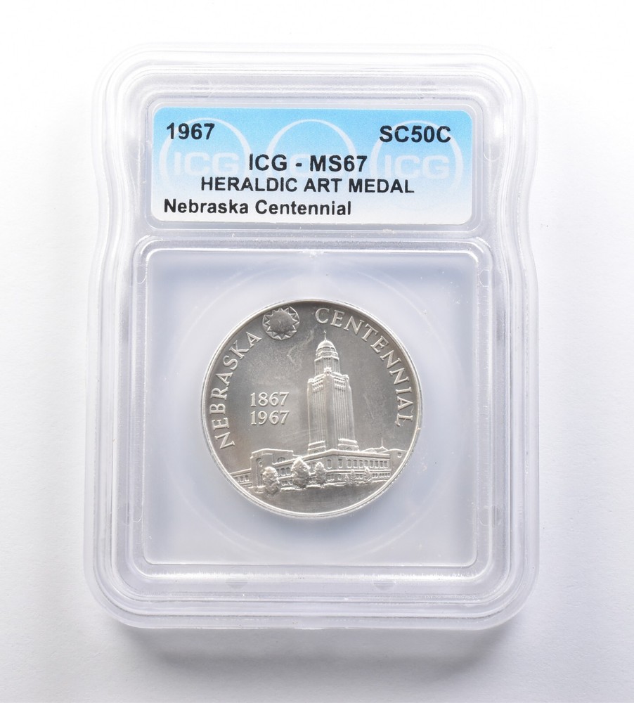 1967 So-Called Half Dollar Nebraska Centennial MS67 ICG *7230