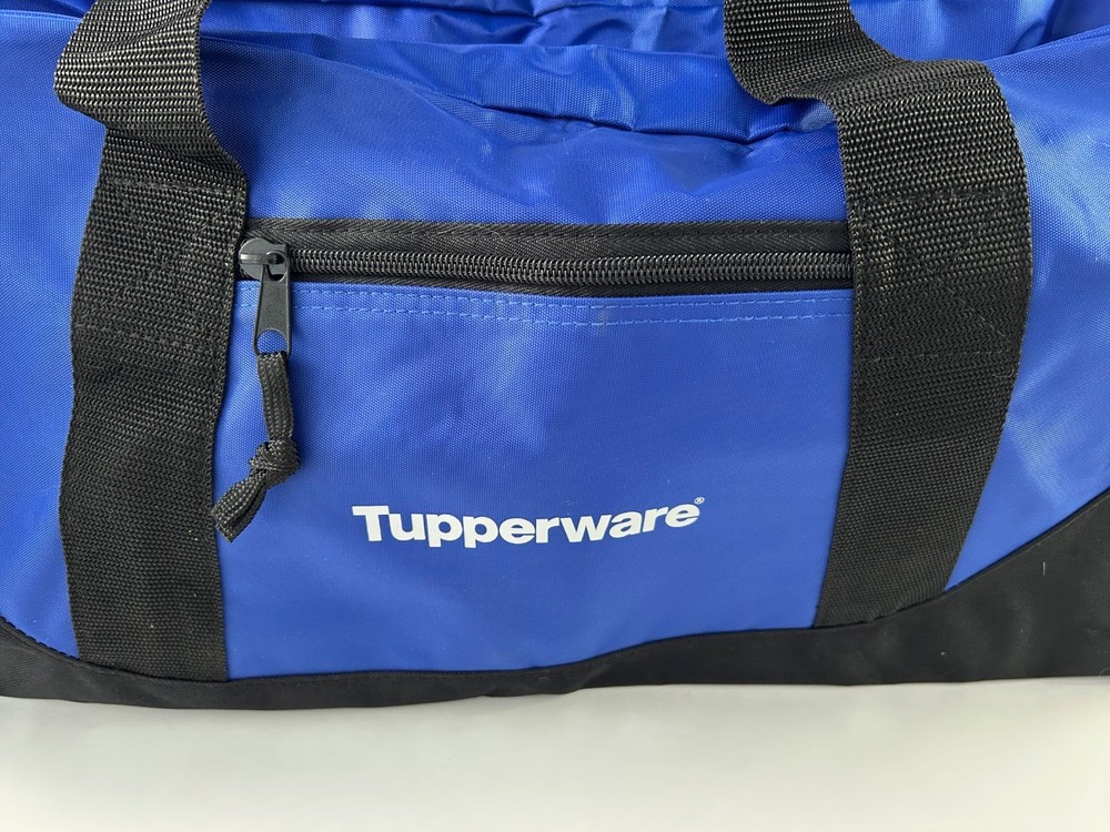 Tupperware Blue & Black Duffel/Gym Bag with Handle or Shoulder Strap