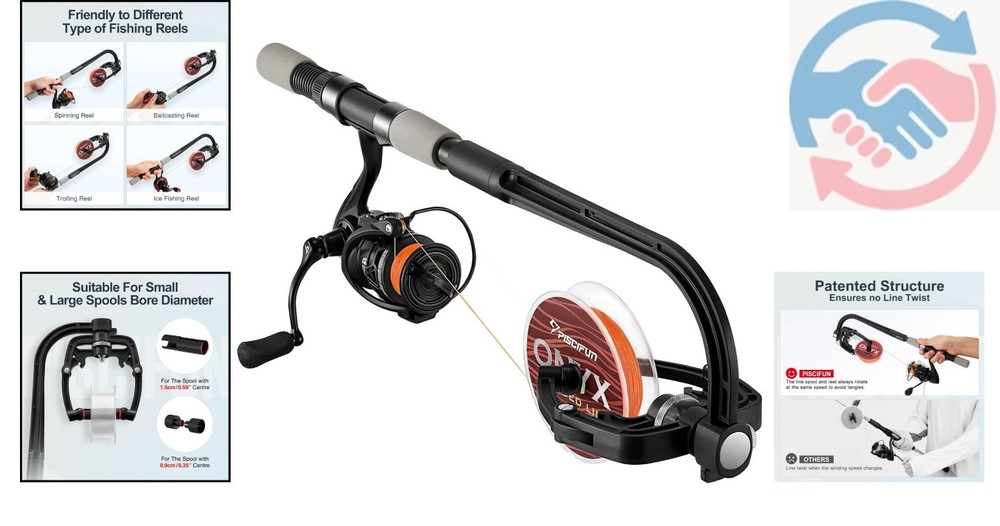 Lightweight Fishing Line Spooling Station - Adjustable Width for Easy Setup