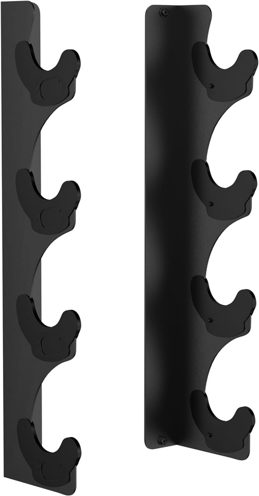 4 Bars Barbell Rack Single Hook Wall Mount Heavy Duty Vertical Holder
