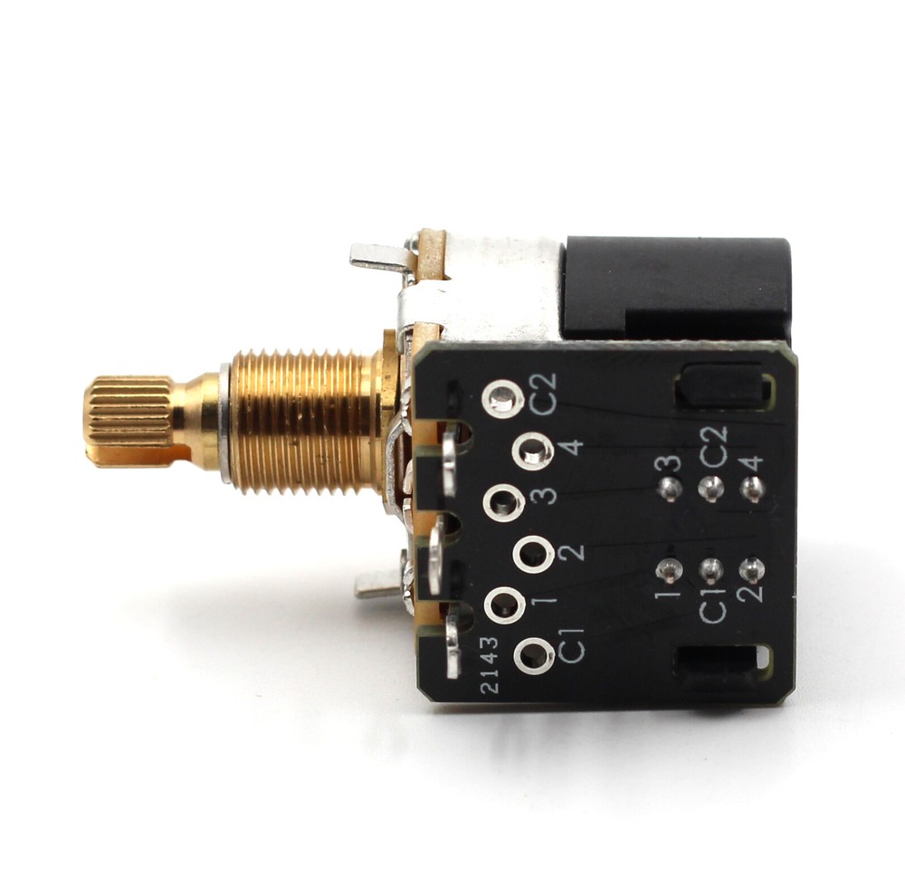 2X - CTS 500K Push/Pull (DPDT) Short Split Audio Taper Pots - 10% Tolerance