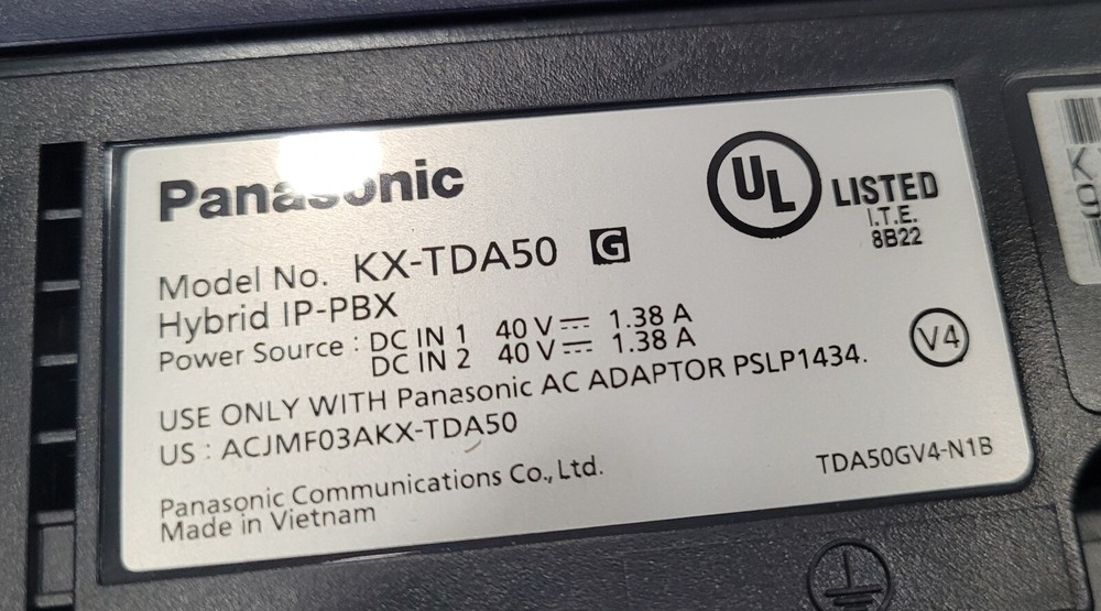 Panasonic KX-TDA50 Phone System Controller, Rack & Power Supply