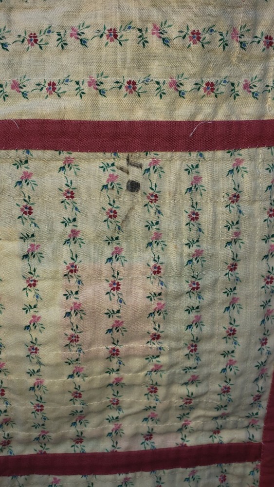 Vintage Log Cabin Quilt Fields & Furrows 70s patchwork 58” x 72” Whimsy Fabrics