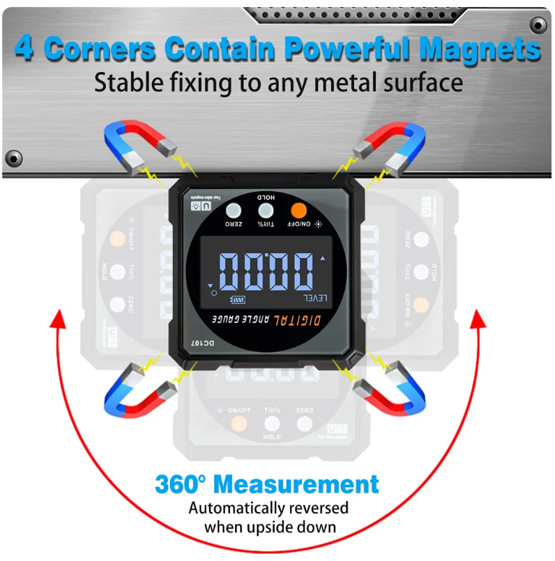 Digital Angle Finder Laser Angle Gauge Level Box with Magnetic Base Hanging Tool