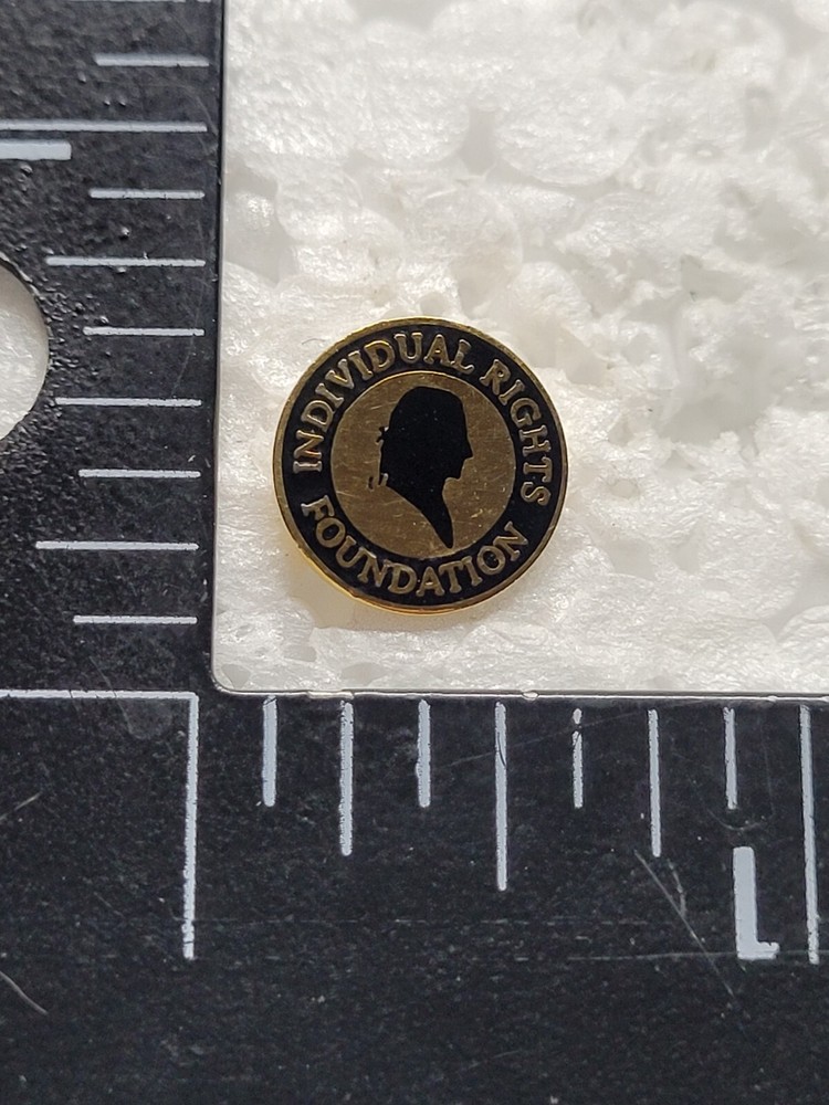 INDIVIDUAL RIGHTS FOUNDATION HAT LAPEL PIN PIN BACK USED (EE3198)
