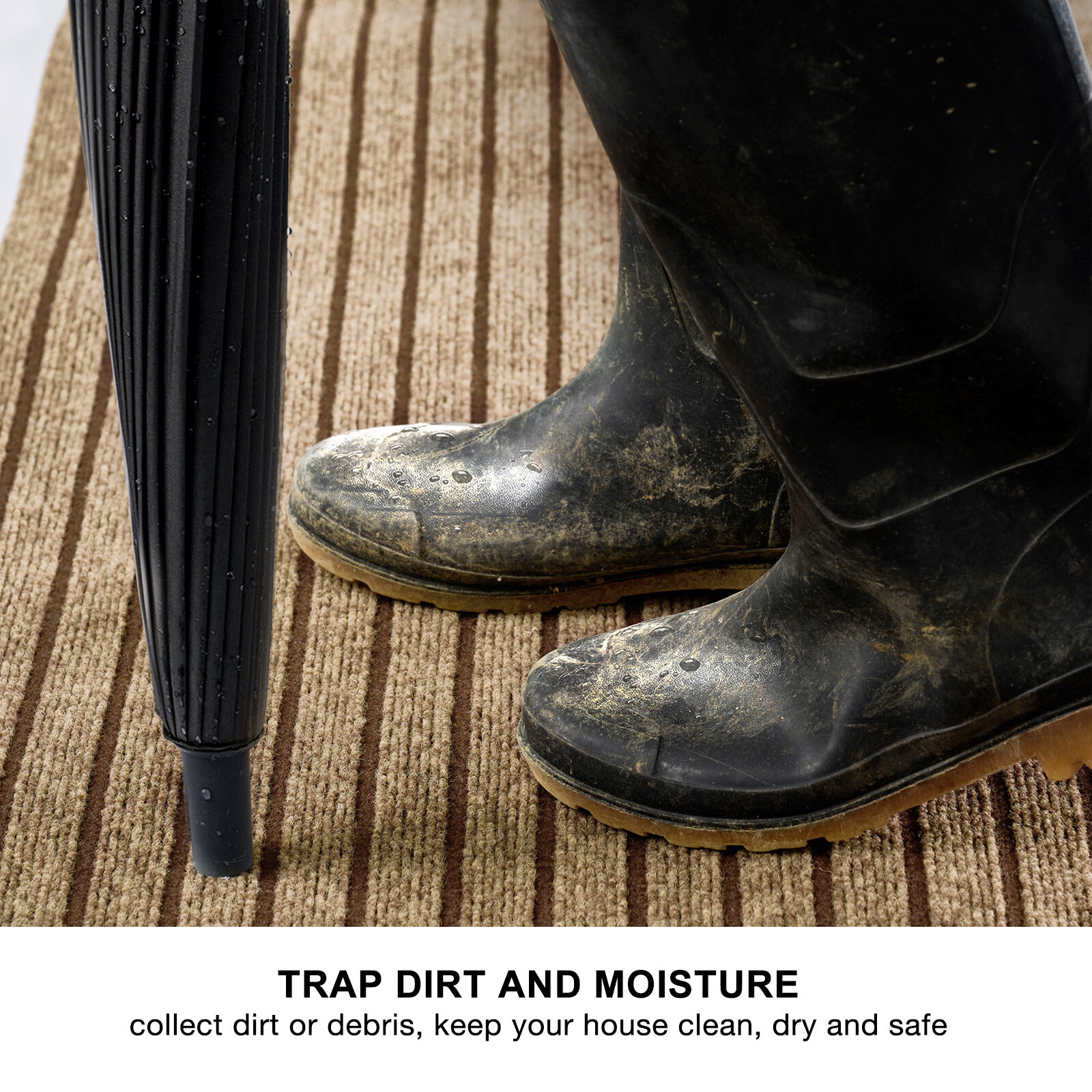 Entryway Runner Rug Indoor Outdoor - Extra Long Hall Rugs Runners Non Slip Brown