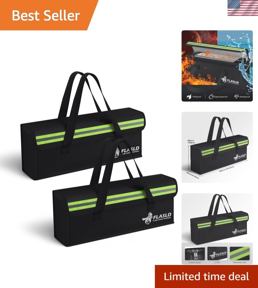 2-Pack Lipo Fireproof Bag Ebike Accessories Battery Charging Case Charge Expl...