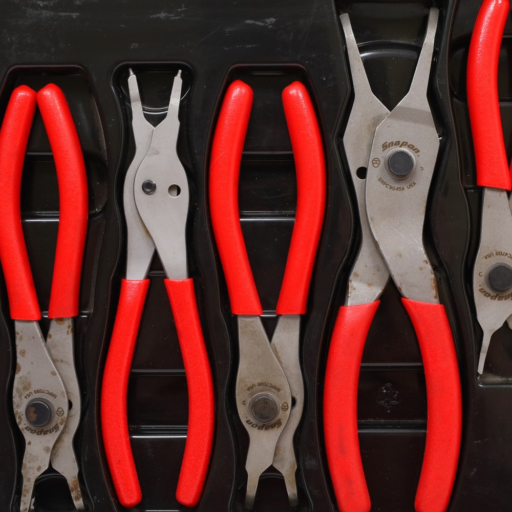 Snap-on Tools SRPCR107 7-Piece Snap Ring Pliers Set - Red