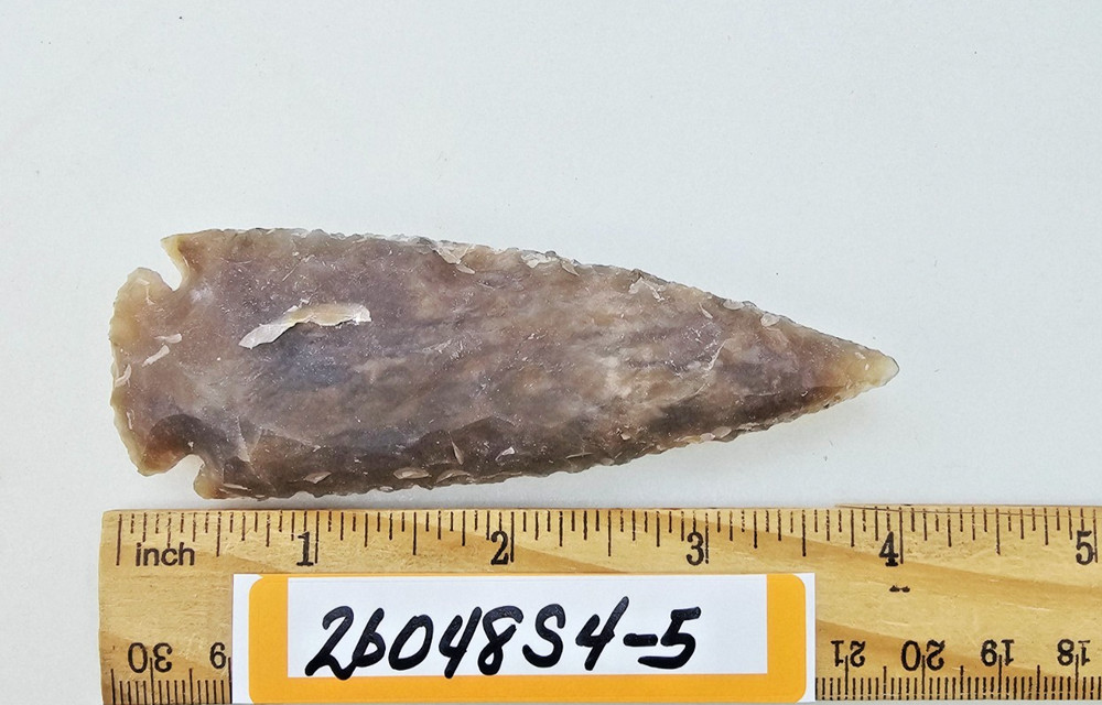 4" Spearhead - Lance Head - Drill Point - Hand Knapped Agate