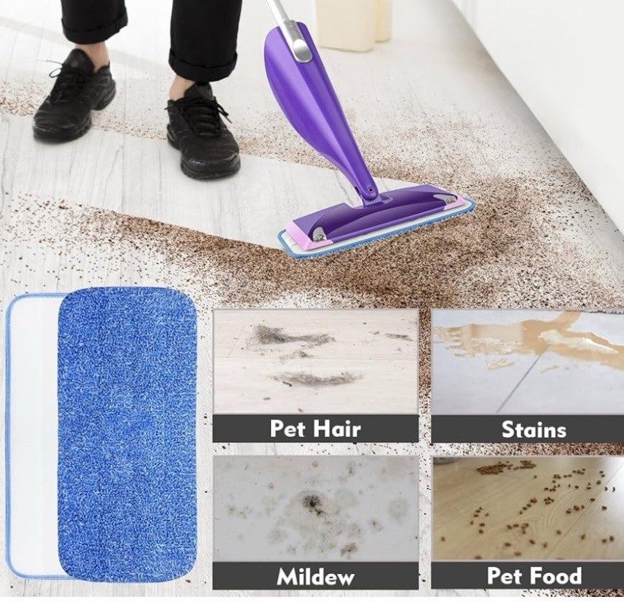 Mop Pads Microfiber Cleaning Pads Mops 12 Inch Mops- Washable 4 pack