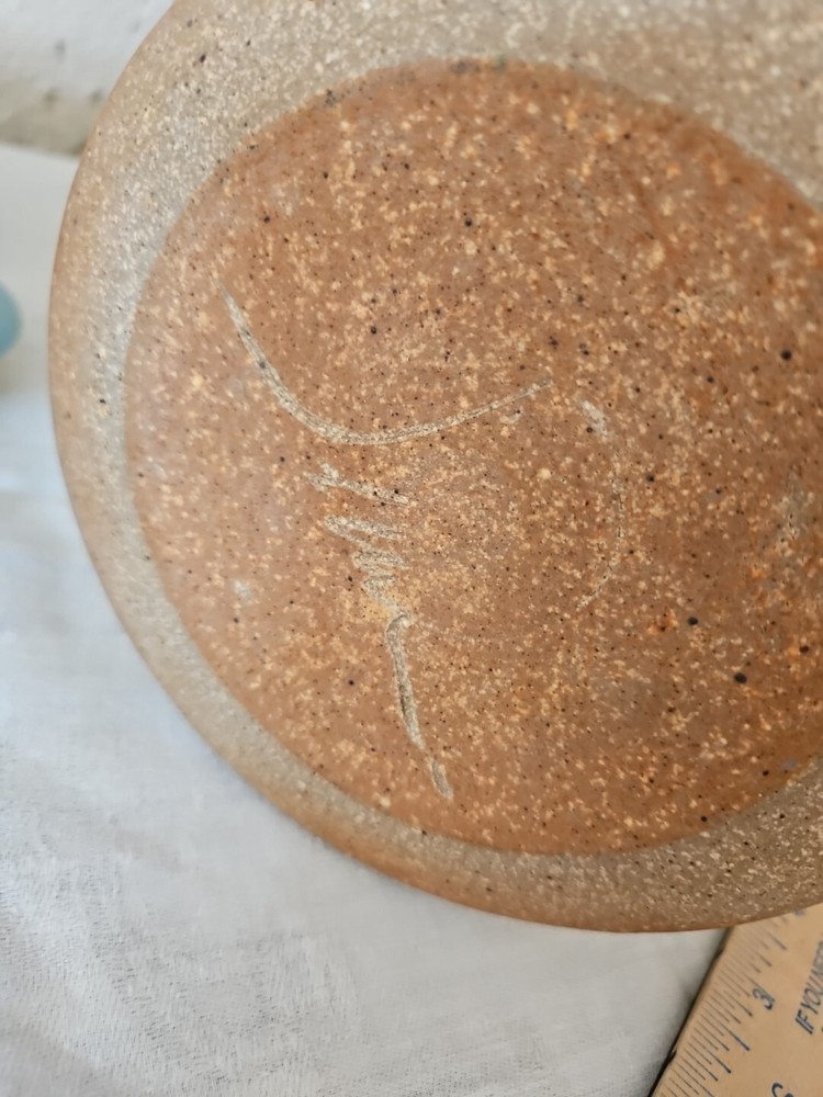 Pottery Pitcher Earth Tones Speckled Signed