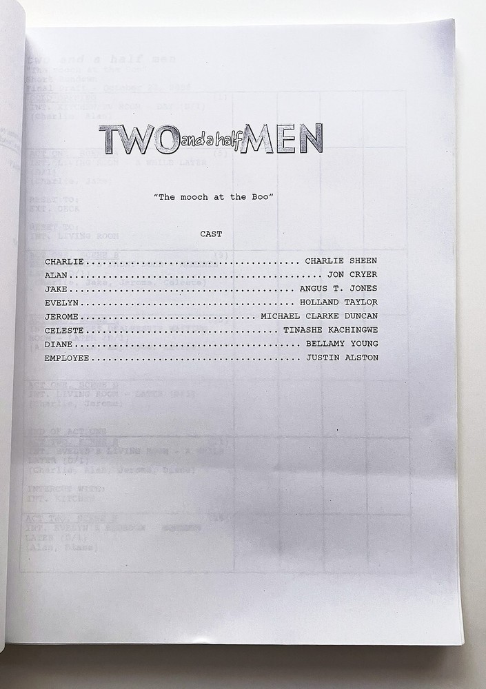 TWO & A HALF MEN Script Ep 124 "Mooch at the Boo" Michael Clarke Duncan Copy