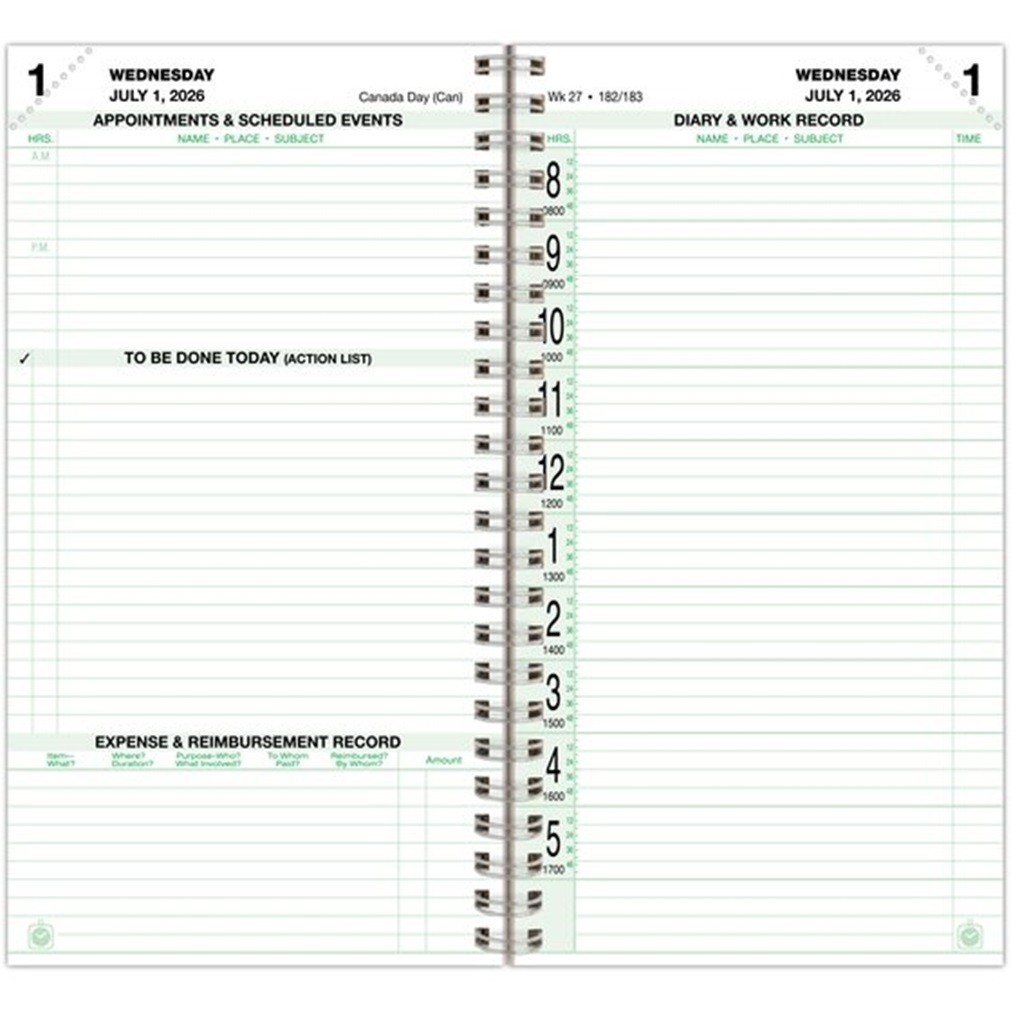 Day-Timer Jul26–Jun27, 2-Page/Day Planner Refill Pocket 3-1/2 x 6-1/2" +Extras
