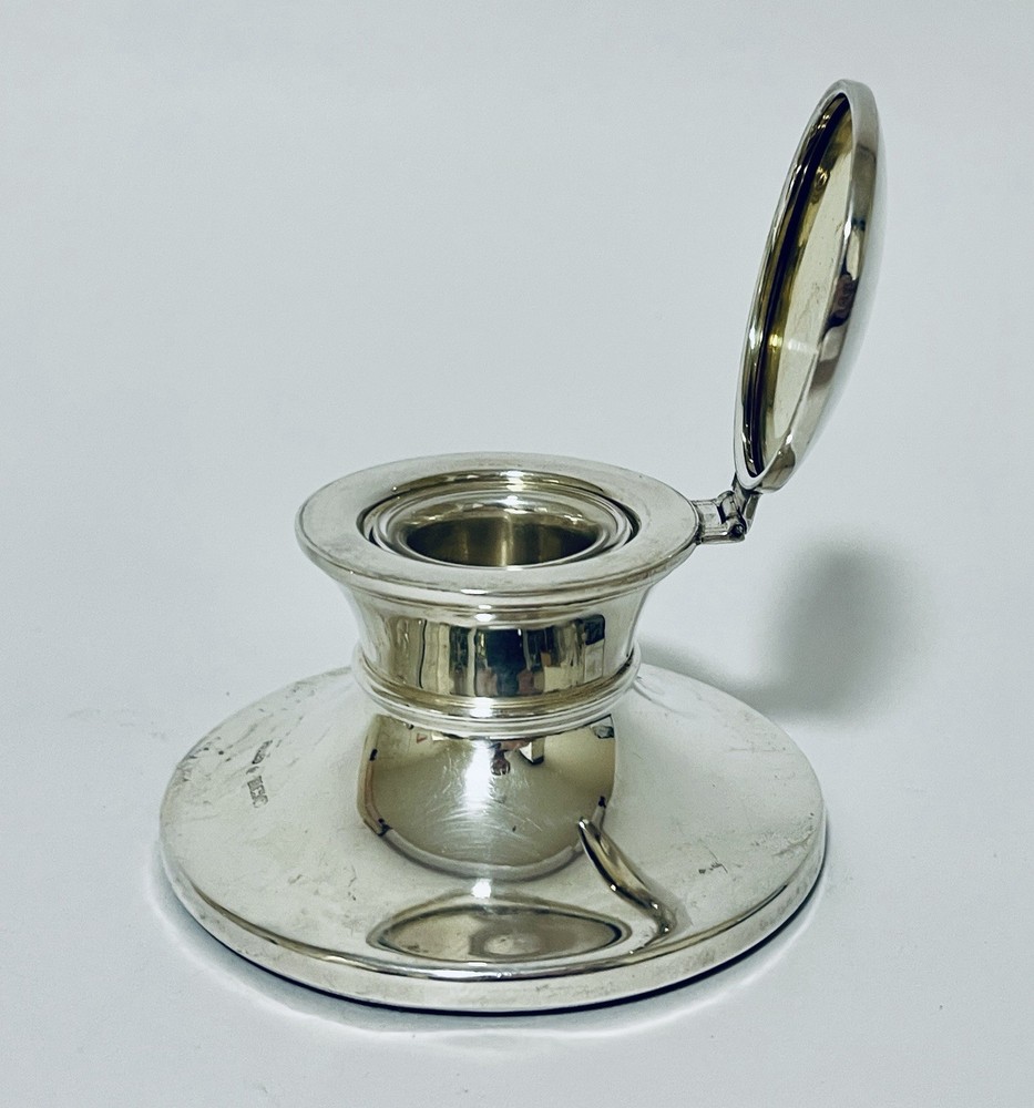 Solid Sterling Silver Capstan Inkwell with Liner