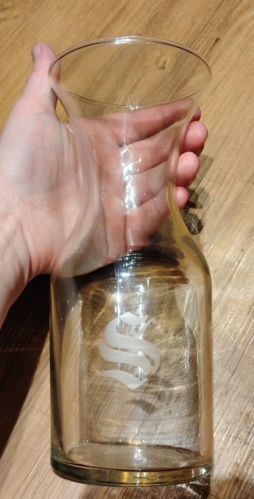 Open Orange Pitcher w/Etched Old English “S”