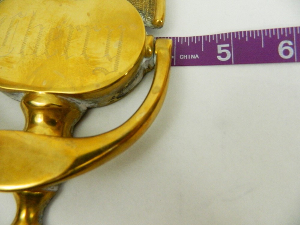 Vintage Brass Door Knocker Spread Eagle Engraved "Cherry"