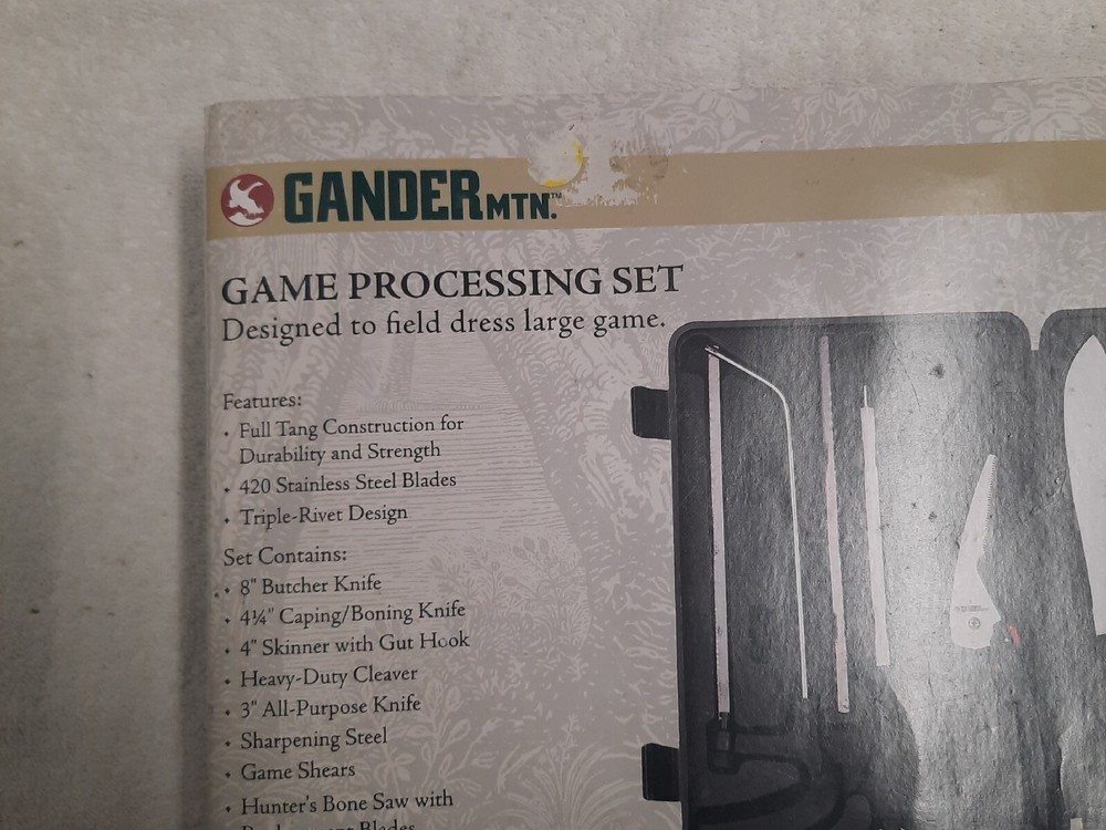 Gander Mountain 8 Piece Game Processing Set.