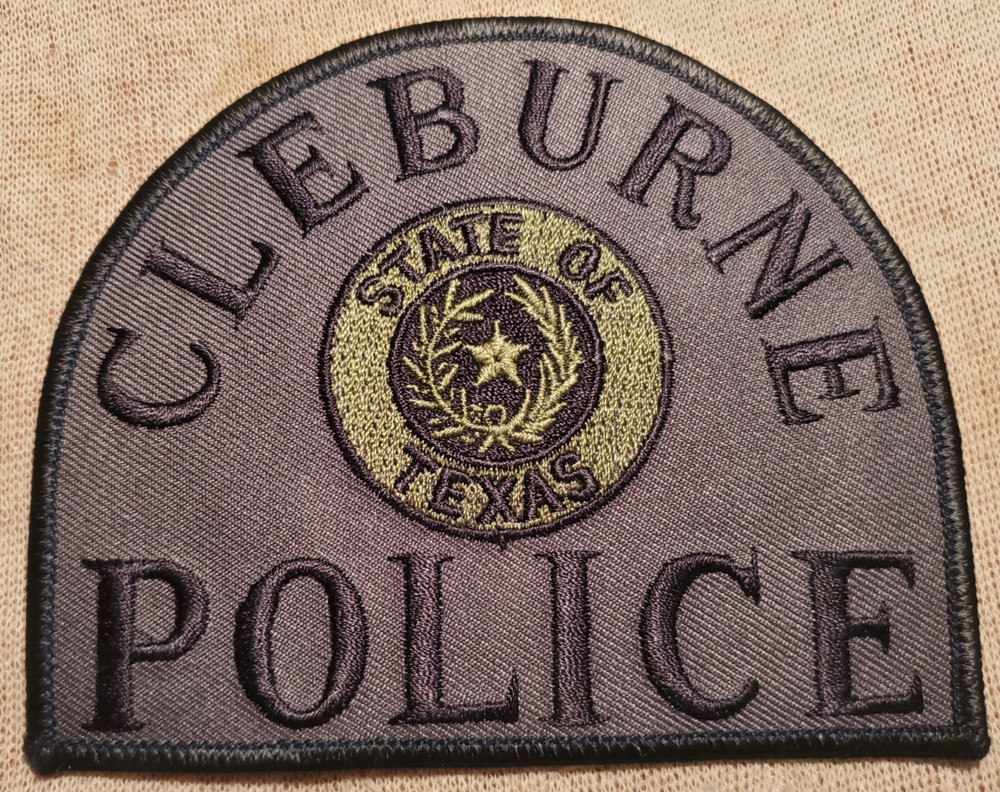 TX Cleburne Texas Police Shoulder Patch (Patch is Olive Colored)