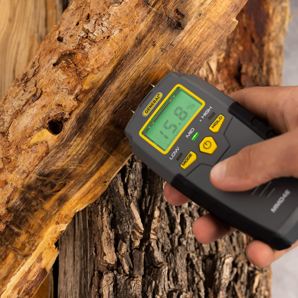 MMD4E Digital Moisture Meter, Water Leak Detector, Moisture Tester, Pin Type, Ba