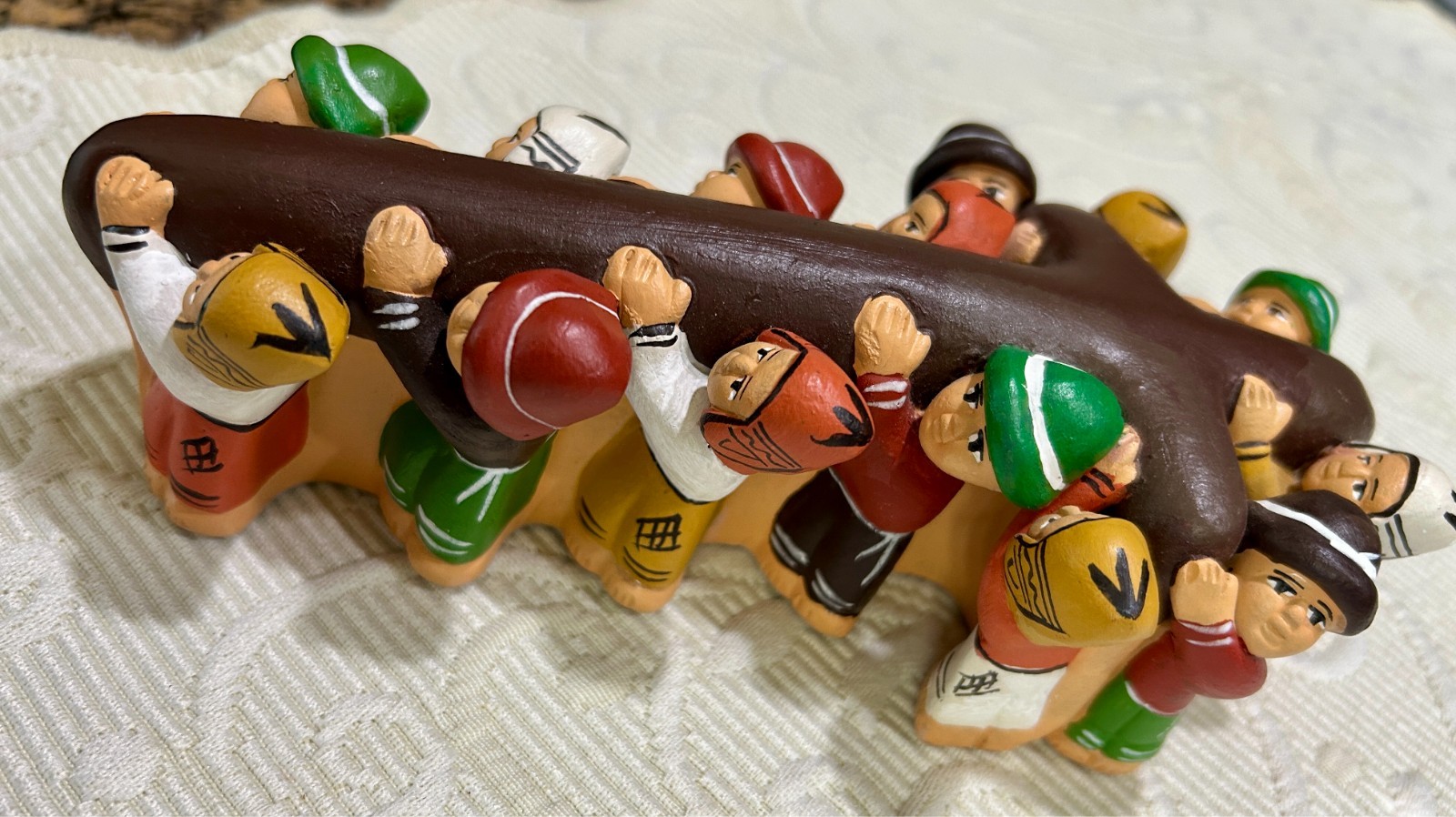 Peruvian Clay 14 Children Carrying The Cross