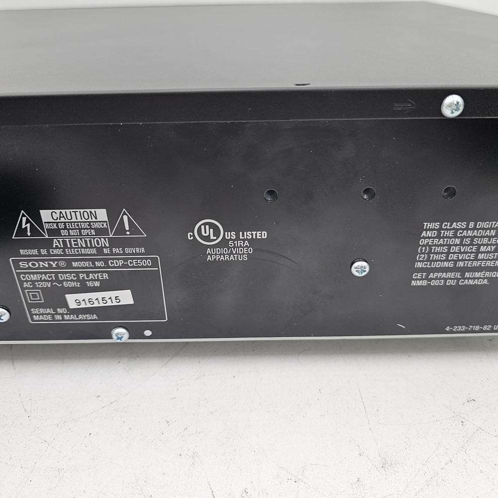 Sony CDP-CE500 Compact Disc Player CD 5 Disc Changer w/ USB Recording & Remote