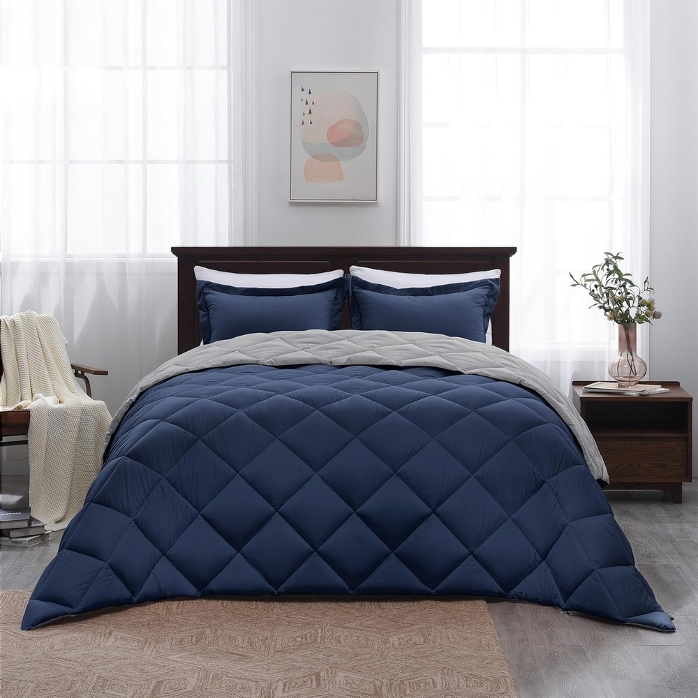 Queen Comforter Set Navy Blue Comforter Set Queen Size Reversible Bed Comforter