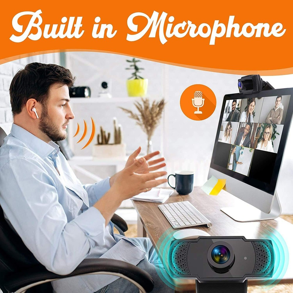 2020 Webcam 1080p HD Computer Camera, USB 2.0 Desktop Laptop Computer Web Camera