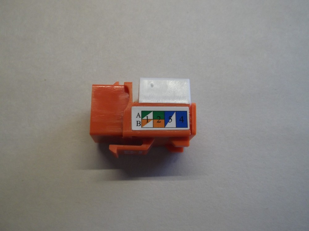 12 Pack Cat-5E 110 Punch SlimLine Keystone Data Jack in ORANGE Computer Network