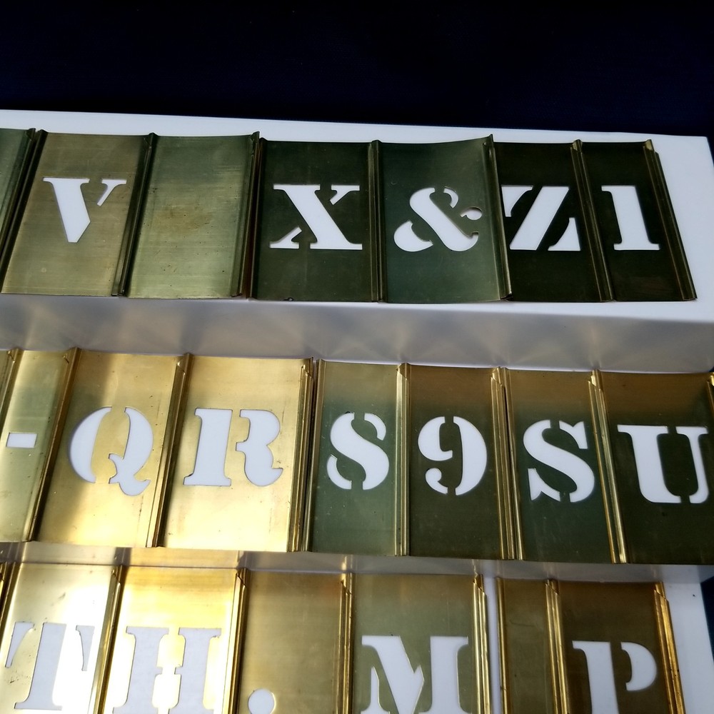 Vtg Box Set Reese Adjustable Lockedge Brass Stencils #63 620211-10062