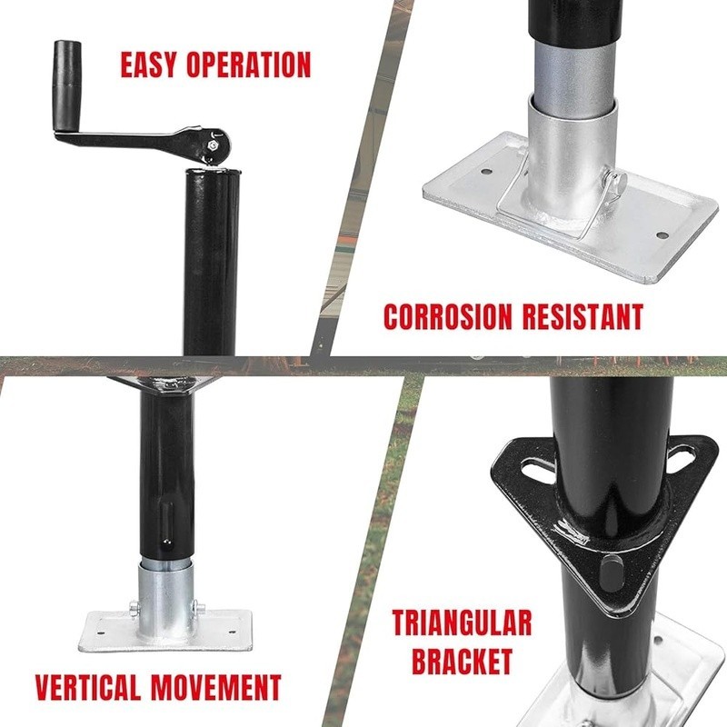 A-Frame Trailer Jack 2000 lb Lift Capacity Adjustable Height Top Wind Handle New