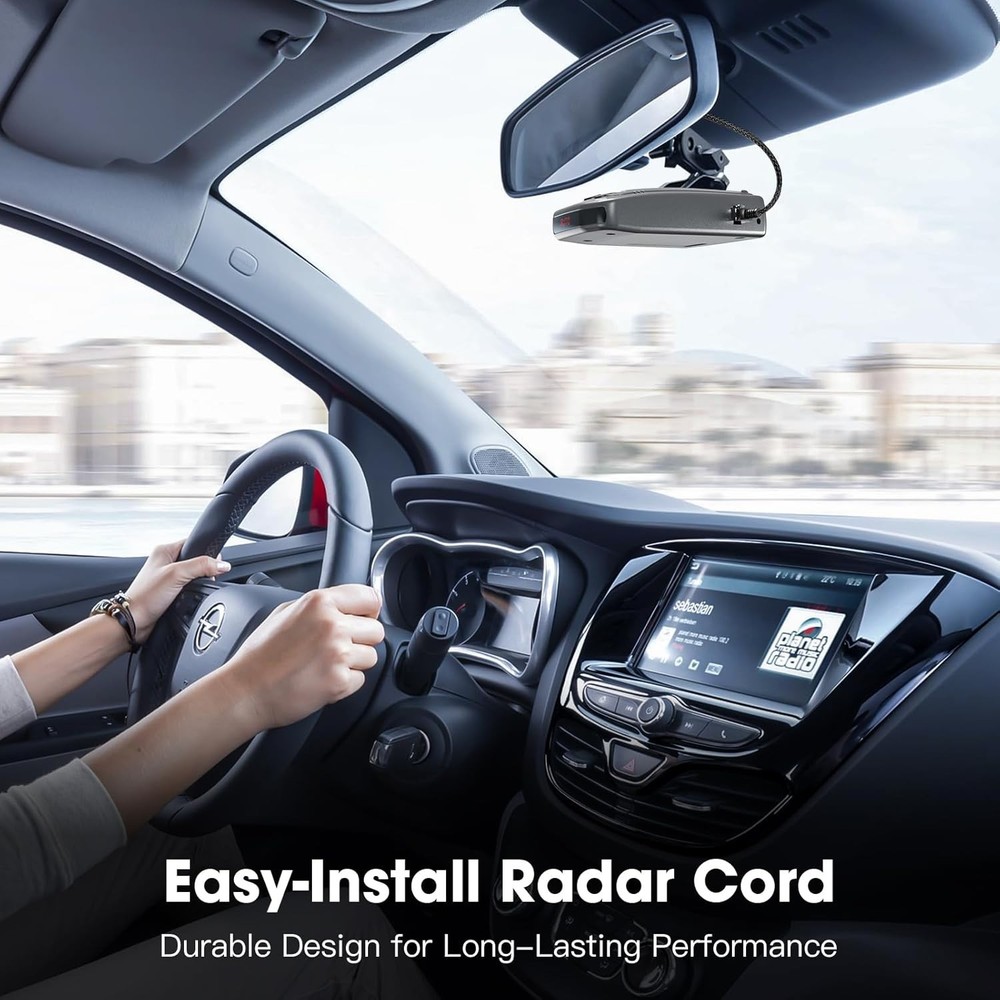 Durable 19.9" Braided Radar Detector Mirror Power Cables - Easy Install Pack