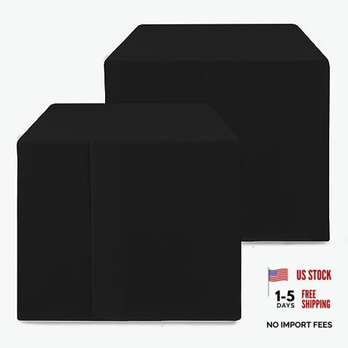 2 Pack Square Fitted Table Covers - 34 x 34 Inch - 34 Square| 2 Pack Black