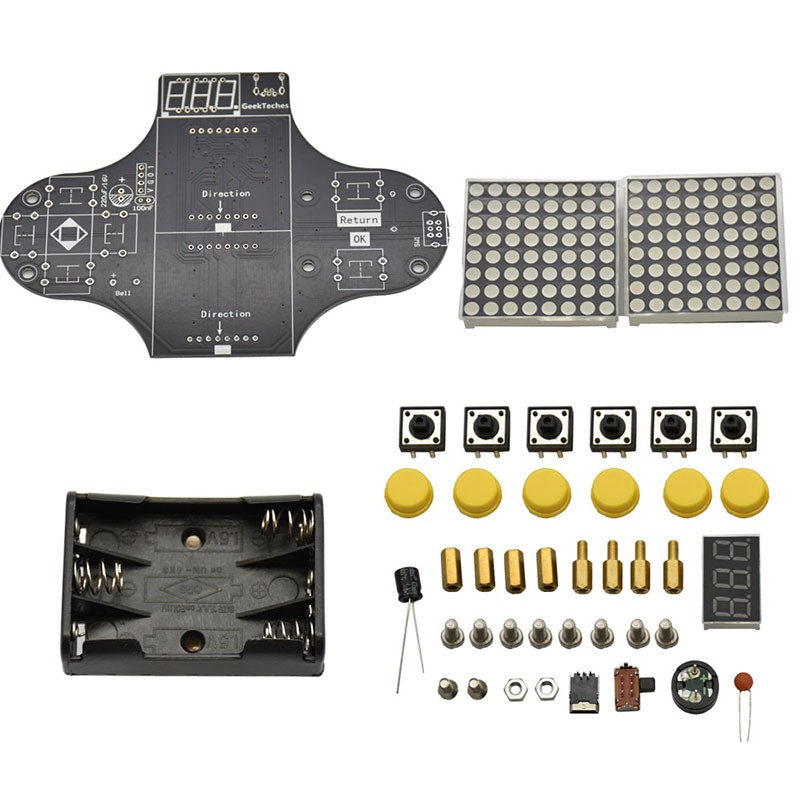 Upgraded Electronic DIY Game Console Kit Soldering Practice Kit with Open Source