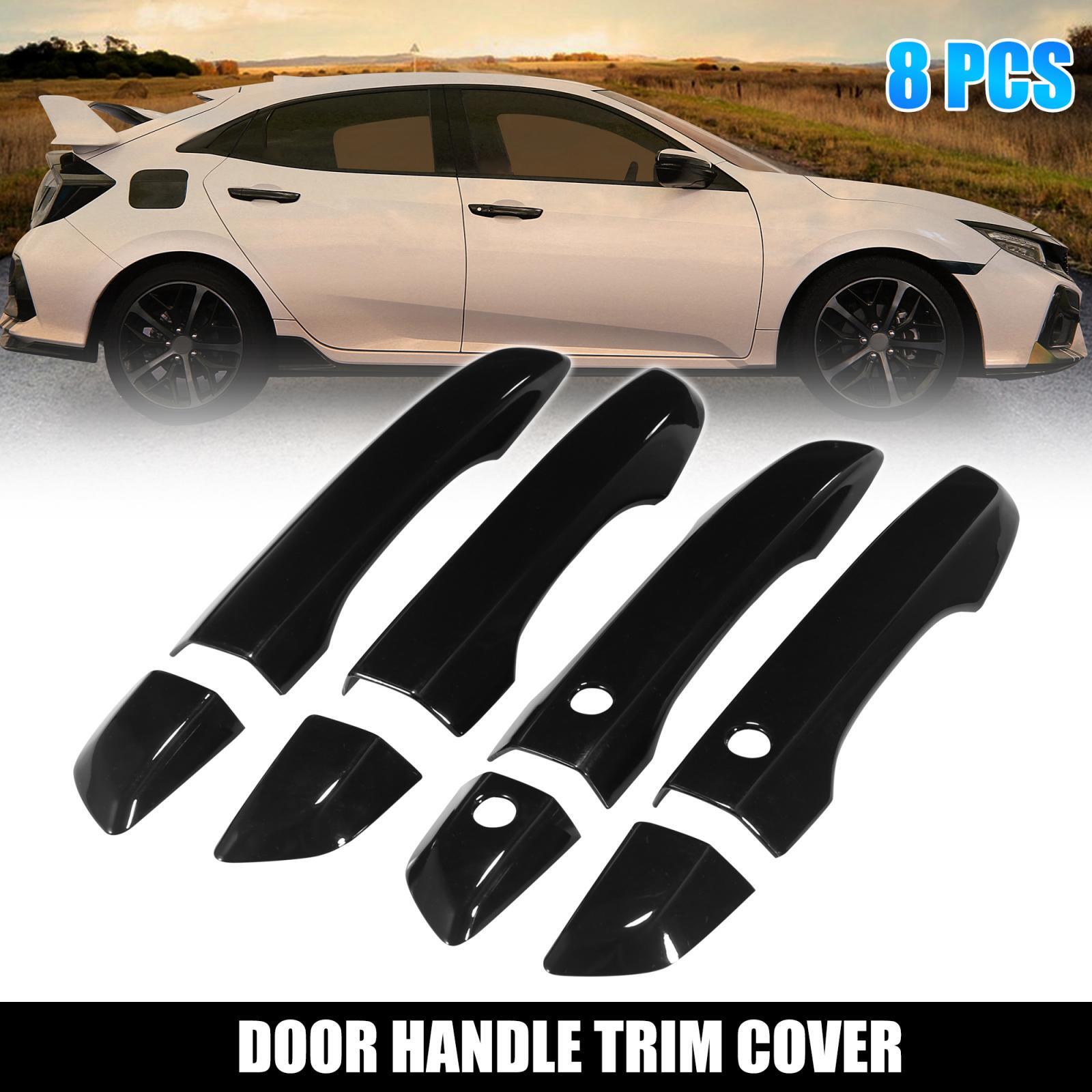 8pcs Glossy Door Handle Cover for Honda Civic 10th Gen 2016-21 w/ Smart Keyhole