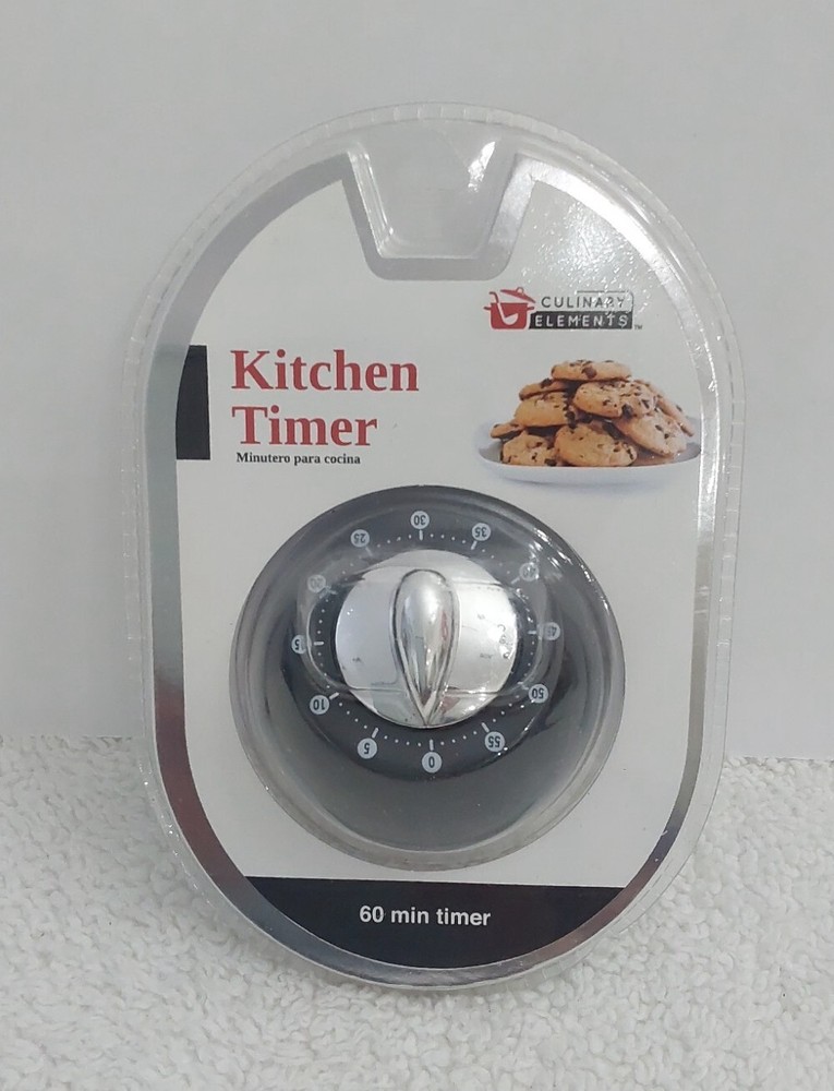 Culinary Elements Kitchen Timer Black 60 Minute Bell Ring Kitchen Accesories
