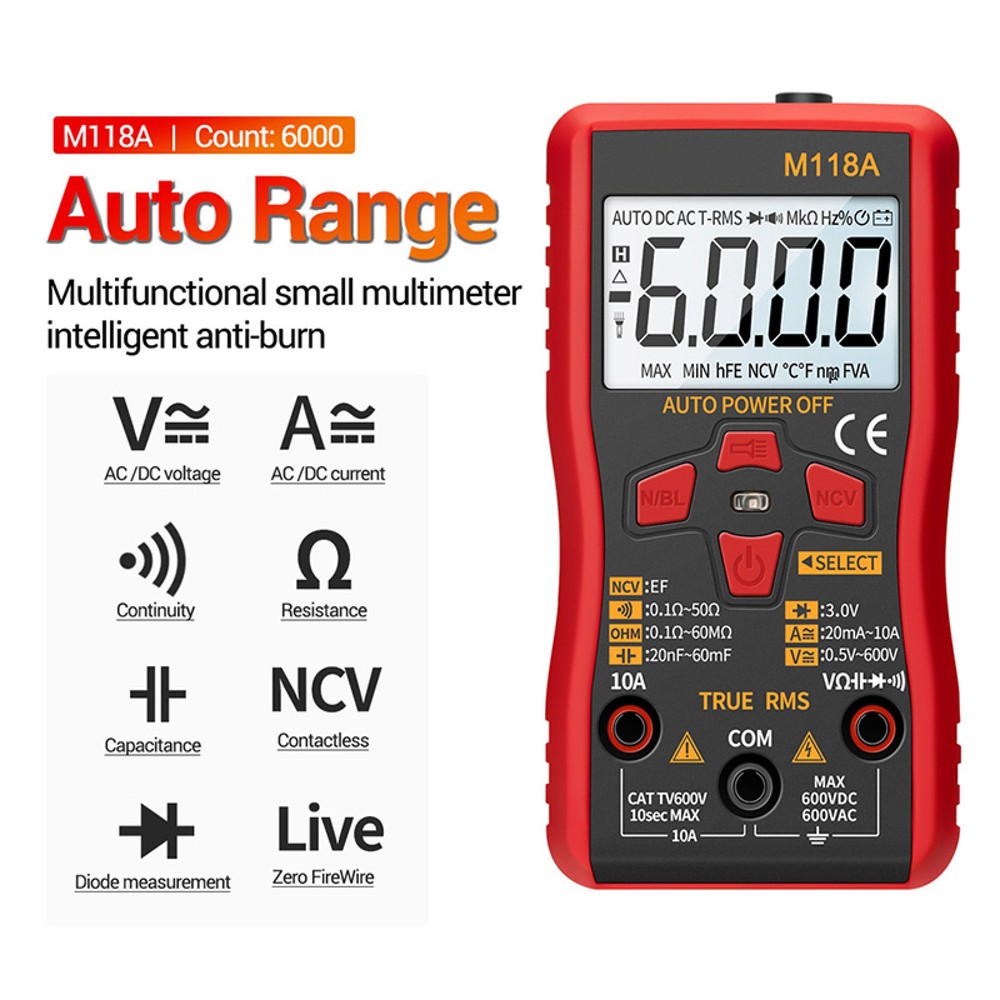 ANENG M118A 6000 Count Multifunktions Digital Multimeter Hand Spannungstester D