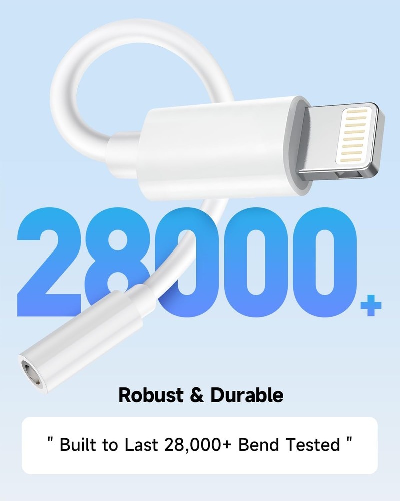 [Apple MFi Certified] 2 Pack Lightning to 3.5 mm White/Lightning 2Pack